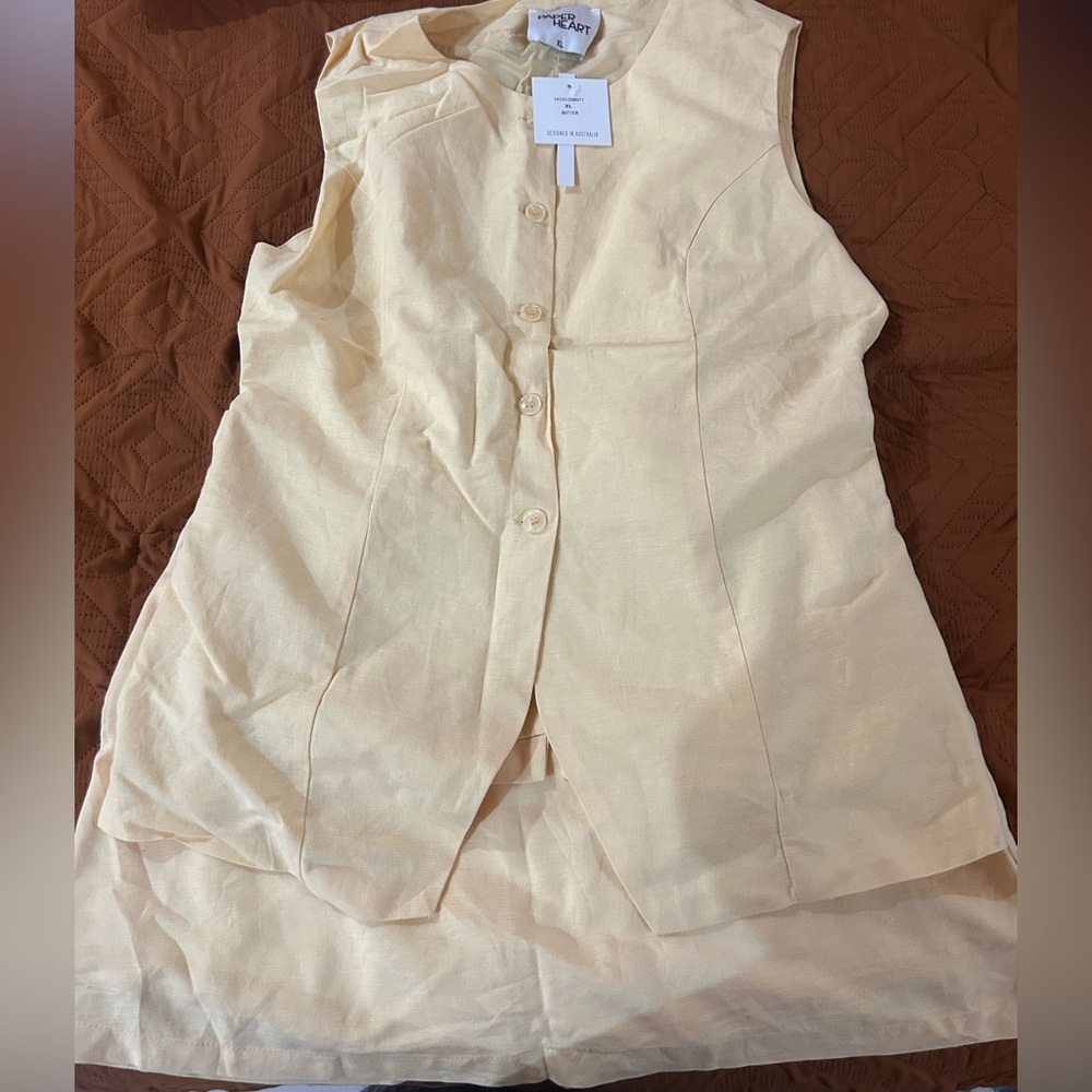 Butter Yellow Vest and Skirt Set